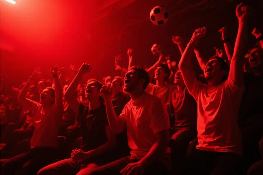 球迷關注世界盃比賽示意圖